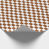 Geruit Bruin en Wit Cadeaupapier (Hoek)