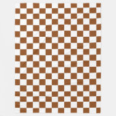 Geruit Bruin en Wit Fleece Deken (Voorkant)