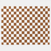 Geruit Bruin en Wit Fleece Deken (Voorkant (Horizontaal))