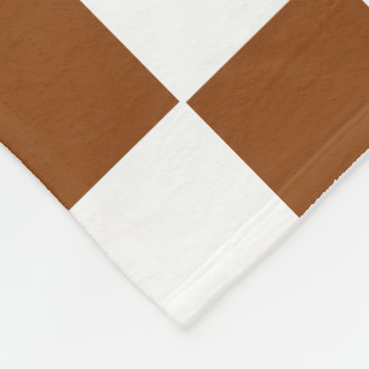 Geruit Bruin en Wit Fleece Deken (Hoek)