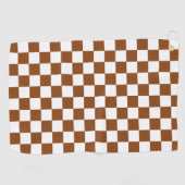 Geruit Bruin en Wit Golfhanddoek (Horizontaal)