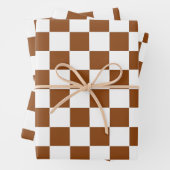 Geruit Bruin en Wit Inpakpapier Vel (In situ)