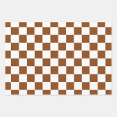 Geruit Bruin en Wit Inpakpapier Vel (Voorkant)