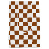 Geruit Bruin en Wit Medium Cadeauzakje (Achterkant)