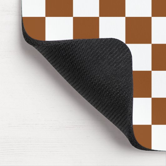 Geruit Bruin en Wit Muismat (Hoek)