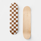 Geruit Bruin en Wit Persoonlijk Skateboard (Voorkant)