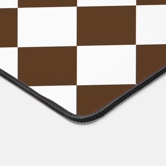 Geruit Bruin en Wit Retro Bureaumat (Hoek)