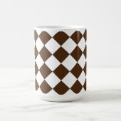 Geruit Bruin en Wit Retro Koffiemok (Center)