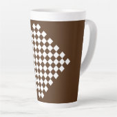 Geruit Bruin en Wit Retro Latte Mok (Rechterhoek)