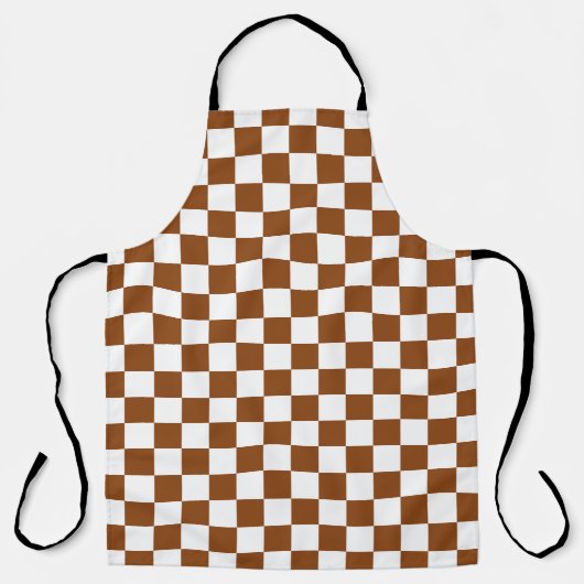 Geruit Bruin en Wit Schort (Voorkant)