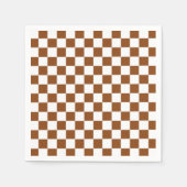 Geruit Bruin en Wit Servet (Voorkant)