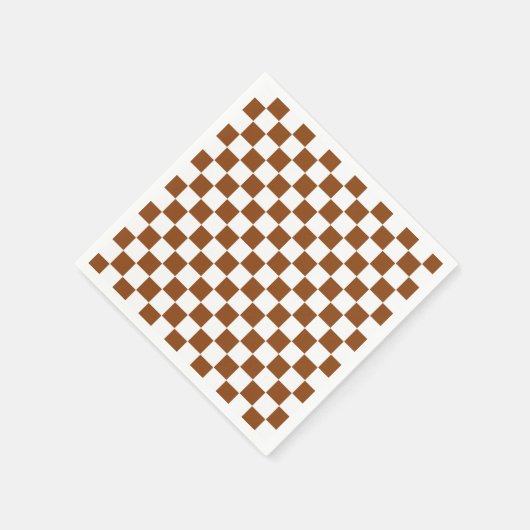 Geruit Bruin en Wit Servet (Hoek)