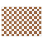 Geruit Bruin en Wit Tafelkleed (Voorkant (Horizontaal))