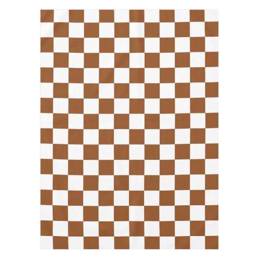 Geruit Bruin en Wit Tafelkleed (Voorkant)