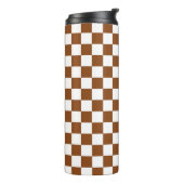 Geruit Bruin en Wit Thermosbeker (Gedraaid links)