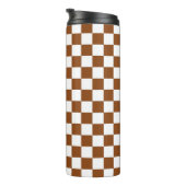 Geruit Bruin en Wit Thermosbeker (Geroteerd rechts)