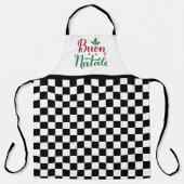 Geruit Buon Natale Vrolijk Kerstfeest Schort (Voorkant)