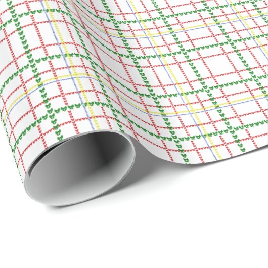 Geruit cadeaupapier met strikken (Rol Hoek)