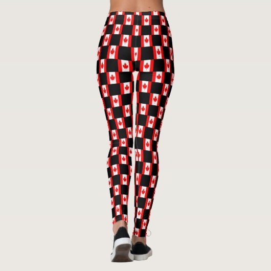 Geruit Canada Vlag Patroon Leggings (Achterkant)