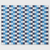 Geruit Checkerboard Blue Navy Blue Cadeaupapier (Vlak)