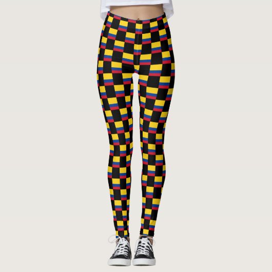 Geruit Colombia-vlagpatroon Leggings (Voorkant)