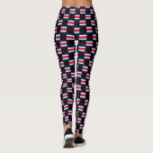 Geruit Costa Rica vlagpatroon Leggings (Achterkant)