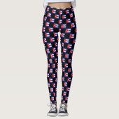 Geruit Cuba-vlagpatroon Leggings (Voorkant)