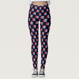 Geruit Cuba-vlagpatroon Leggings
