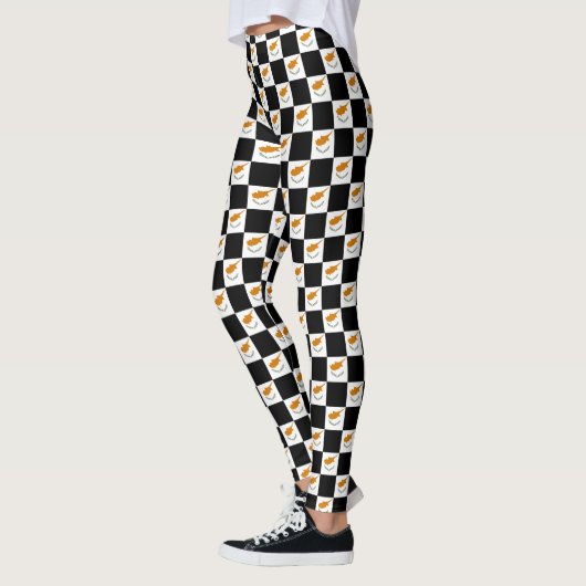 Geruit Cyprus Vlag patroon Leggings (Links)