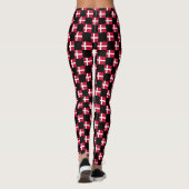 Geruit Denemarken Vlag Patroon Leggings (Achterkant)