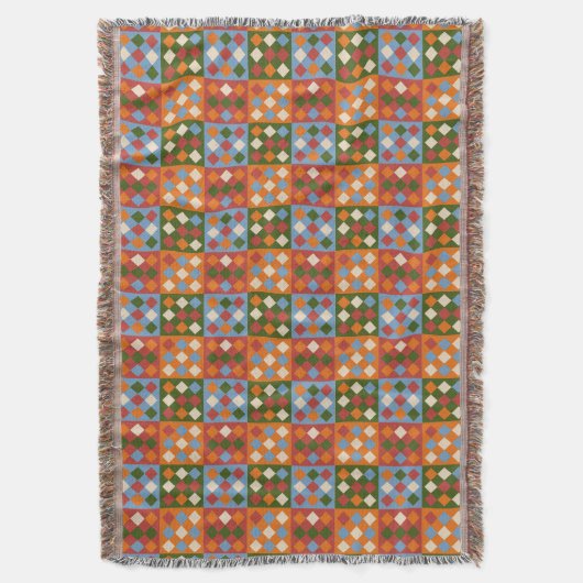 geruit diamantterugzetpatroon deken (Voorkant Verticaal)