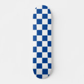 Geruit diepblauw en wit inpakpapier persoonlijk skateboard (Voorkant)