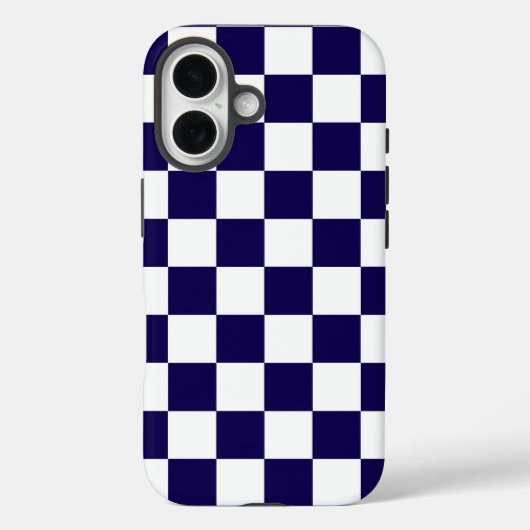 Geruit donkerblauw en wit Case-Mate iPhone case (Achterkant)
