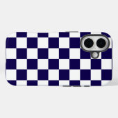 Geruit donkerblauw en wit Case-Mate iPhone case (Achterkant (horizontaal))