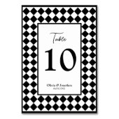 Geruit Eenvoudig Modern Zwart Wit Bruiloft Kaart (Voorkant)