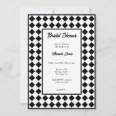 Geruit Eenvoudig Modern Zwart Wit Vrijgezellenfees Kaart (Voorkant)