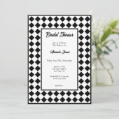 Geruit Eenvoudig Modern Zwart Wit Vrijgezellenfees Kaart (Staand voorkant)