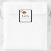 Geruit Elegante Rustieke Klassieke Tartan Retourad Vierkante Sticker (Tas)