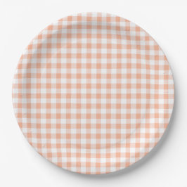 Geruit geboortepapier bord Sweet as a Peach