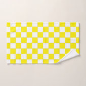 Geruit geel en wit bad handdoek (Handdoek)