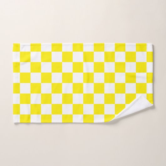 Geruit geel en wit bad handdoek (Handdoek)