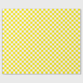 Geruit geel en wit cadeaupapier (Vlak)