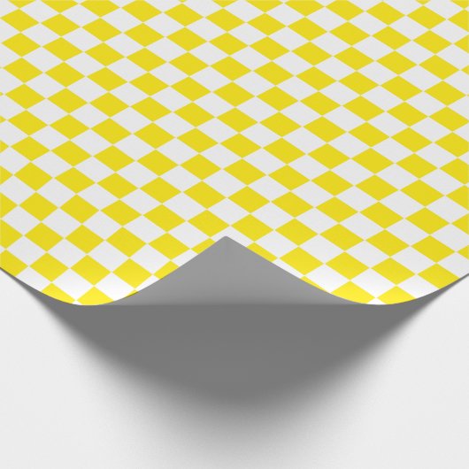 Geruit geel en wit cadeaupapier (Hoek)
