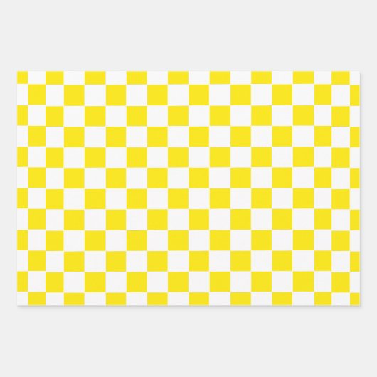 Geruit geel en wit inpakpapier vel (Voorkant)