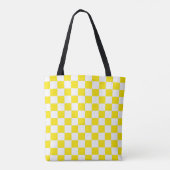 Geruit geel en wit tote bag (Achterkant)