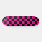 Geruit (geruit) Magenta Hot Pink & Black Persoonlijk Skateboard (Horizontaal)