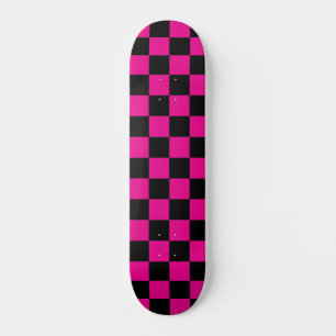 Geruit (geruit) Magenta Hot Pink & Black Persoonlijk Skateboard