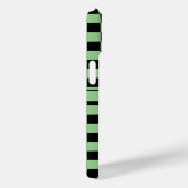 Geruit (geruit) Zwart & Groen Initialen Naam Case-Mate iPhone Case (Achterkant / Rechts)