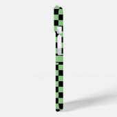 Geruit (geruit) Zwart & Groen Initialen Naam Case-Mate iPhone Case (Achterkant / Links)