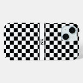 Geruit (geruit) Zwart-wit Initialen Naam Case-Mate iPhone Case (Achterkant (horizontaal))